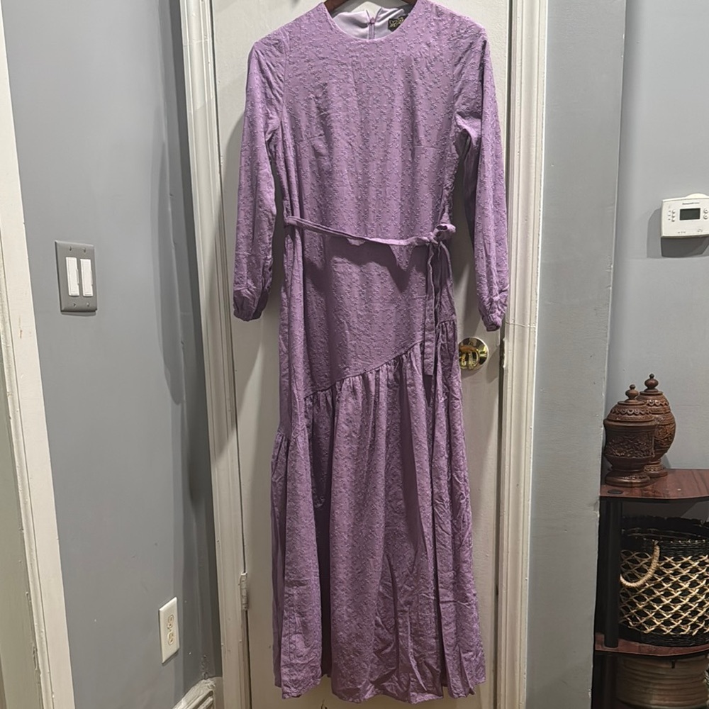 Purple Long Sleeve Maxi Dress